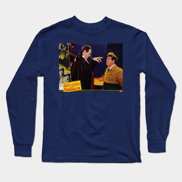 Classic Horror-Comedy Lobby Card - Abbott & Costello Meet Frankenstein Long Sleeve T-Shirt by Starbase79